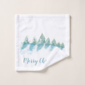 Noël de l'hiver de la neige de forêt (Gant de toilette)