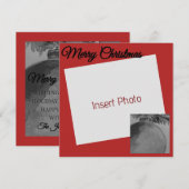 Noël de l'ornement de Crimson - Elégante carte de (Devant / Derrière)
