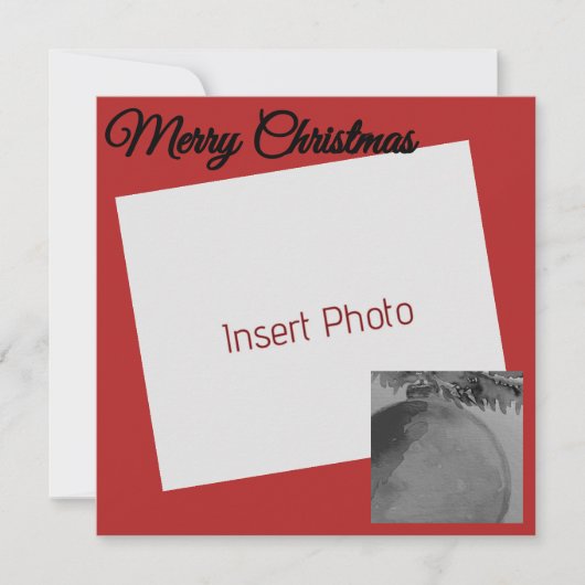 Noël de l'ornement de Crimson - Elégante carte de (Devant)