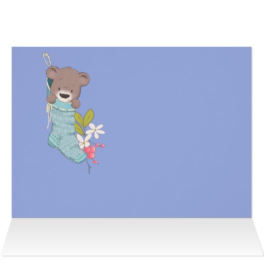 Noël de l'ours couché et renne (Intérieur Horizontal (Haut))