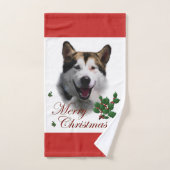 Noël de Malamute en Alaska (Serviette à main)