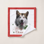 Noël de Malamute en Alaska (Gant de toilette)