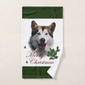 Noël de Malamute en Alaska (Serviette à main)