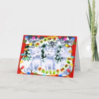 Noël de Meowy ! - Carte de chatons de neige avec
