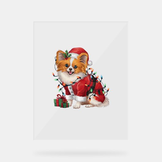 Noël de Noël Éclairage Père Noël Papillon Chien (Recto)