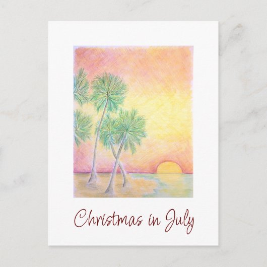 Noël de plage tropicale en juillet Fête Invitation (Devant)