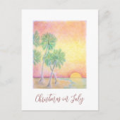 Noël de plage tropicale en juillet Fête Invitation (Devant)