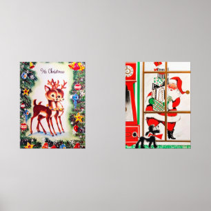 Noël de rennes de Père Noël vintage rétro