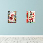 Noël de rennes de Père Noël vintage rétro (Parquet)