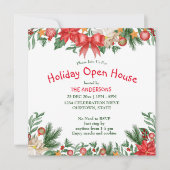 Noël décoration vacances maison ouverte invitation (Devant)
