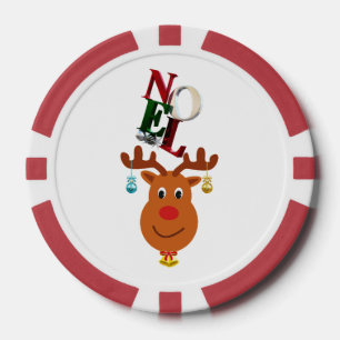 Noel Deer Bells Bauble Rudolf Sneeuwvlokken Kerstm Poker Chips