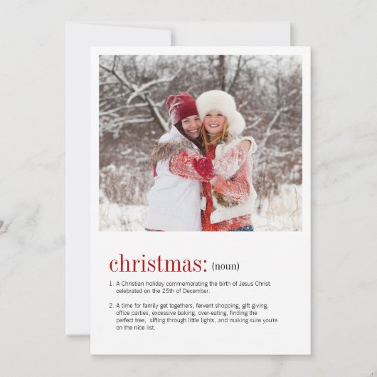 Noël Définition Carte de vacances (Devant)