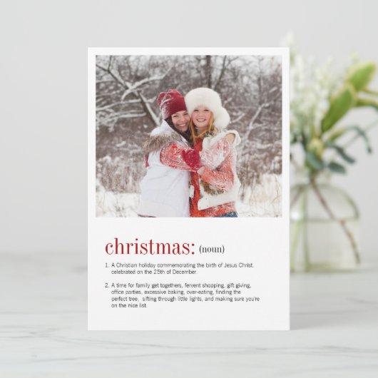 Noël Définition Carte de vacances (Debout devant)