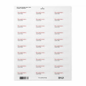 Noël Définition Étiquette de adresse de vacances (Feuille entière)