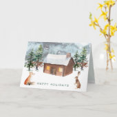 Noël des bois, carte de voeux pliée pour les anima (Fleur jaune)