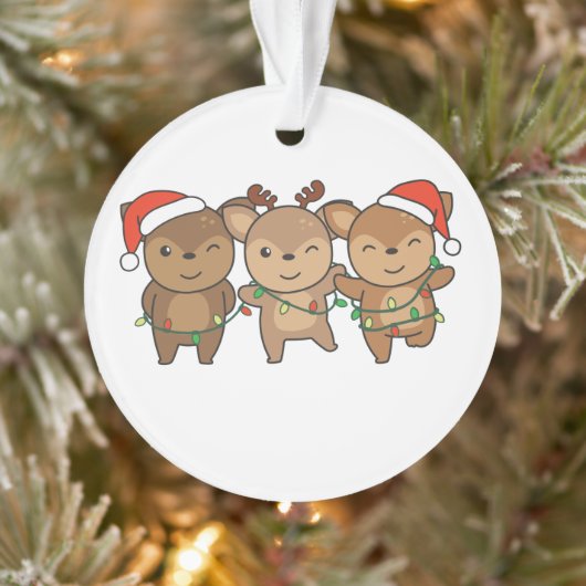 Noël des cerfs Animaux de Noël mignons Cerfs Ornam (Arbre)