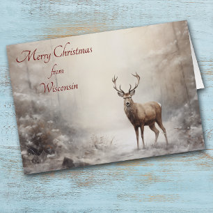 Noël des cerfs de forêt dans le Wisconsin Card