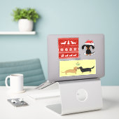 Noël des chiens Wiener | Stickers de vacances Dach (Ordinateur portable sur le bureau)