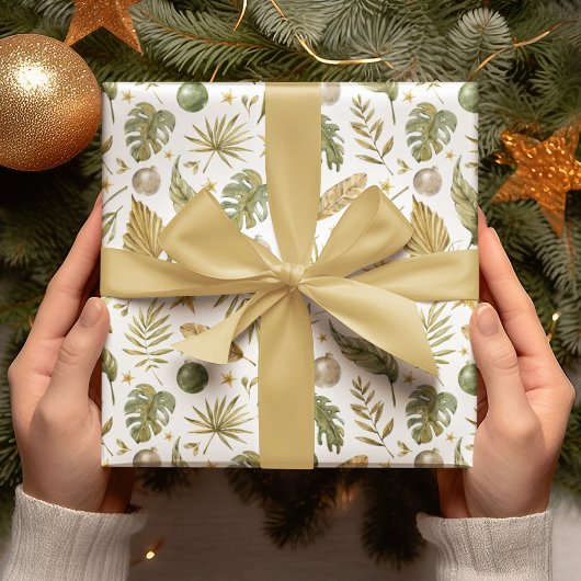 Noël des Feuilles de palmiers tropicaux