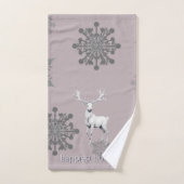 Noël des rennes d'ivoire | Rose (Serviette à main)