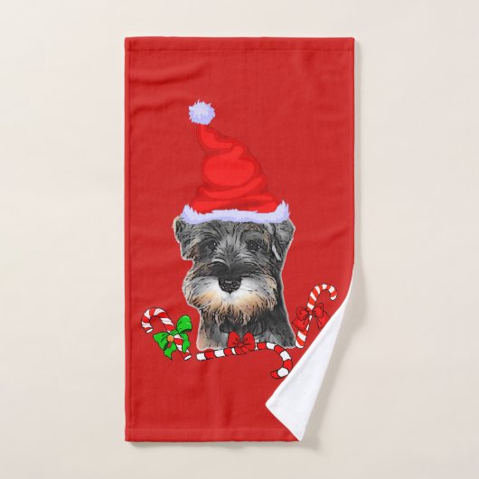 Noël des Schnauzer miniatures (Serviette à main)