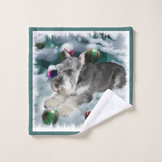Noël des Schnauzer miniatures (Gant de toilette)