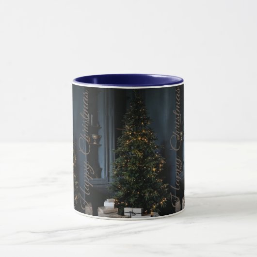 Noël Design blanc Café Mugs (Centre)