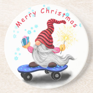 Noël Dessous de verre cadeau Patinage cadeau Gnome