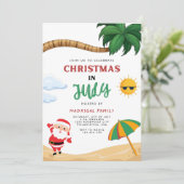 Noël d'été moderne en juillet Fête Invitation (Debout devant)