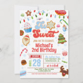 Noël Deux doux anniversaire Invitation - Garçon (Devant)