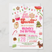 Noël Deux doux Invitation Anniversaire - Fille (Devant)