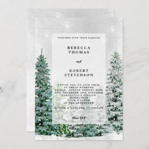 noël d'hiver faire-part de mariage moderne