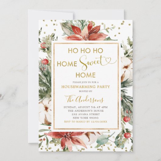 Noël d'hiver Fête de la Ménage Invitation (Devant)