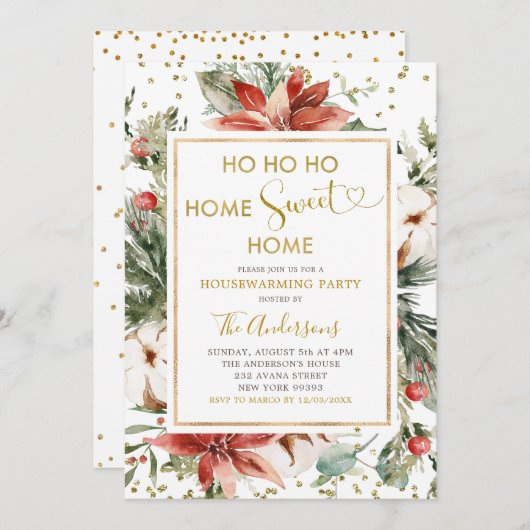 Noël d'hiver Fête de la Ménage Invitation (Devant / Derrière)