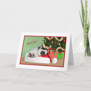 Noël, Dieu juil, Suédois, Chat couché, Carte