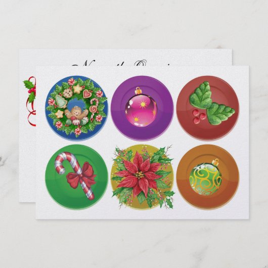 Noël / Dîner de vacances Invitation (Devant / Derrière)