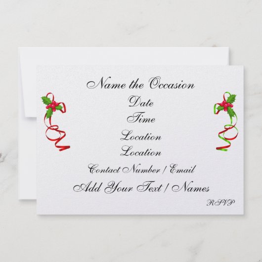 Noël / Dîner de vacances Invitation (Dos)