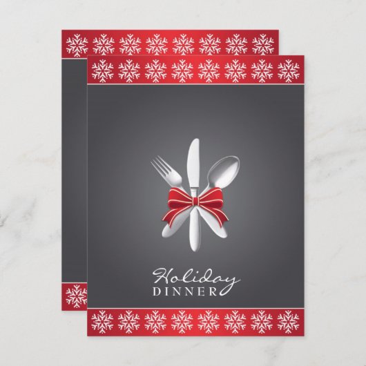 Noël Dîner férié Invitation (Devant / Derrière)
