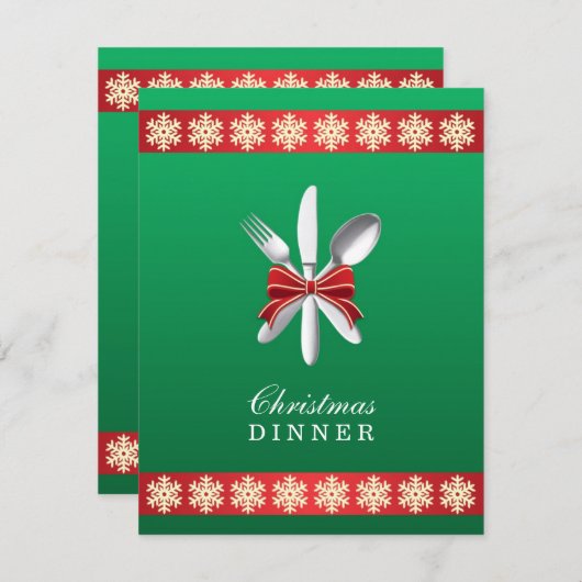 Noël Dîner férié Invitation (Devant / Derrière)