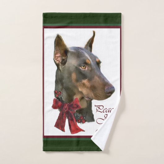 Noël Doberman Pinscher (Serviette à main)