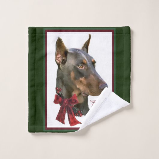 Noël Doberman Pinscher (Gant de toilette)