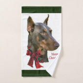Noël Doberman Pinscher (Serviette à main)