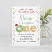 Noël Donut 1er anniversaire Invitation (Debout devant)