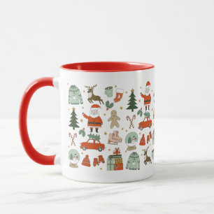 Noël Doodles jolies fêtes Mug