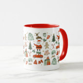 Noël Doodles jolies fêtes Mug (Devant droit)