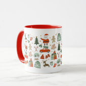 Noël Doodles jolies fêtes Mug (Devant gauche)