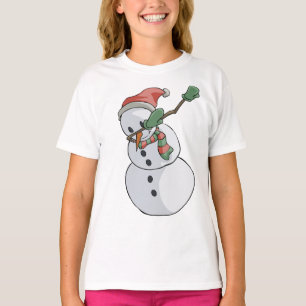Noël drôle tamponnant de T-shirt de bonhomme de