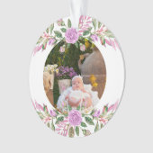 Noël du bébé avec cadre de fleurs (devant)