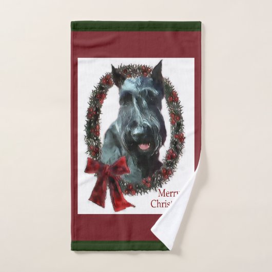 Noël du géant Schnauzer (Serviette à main)