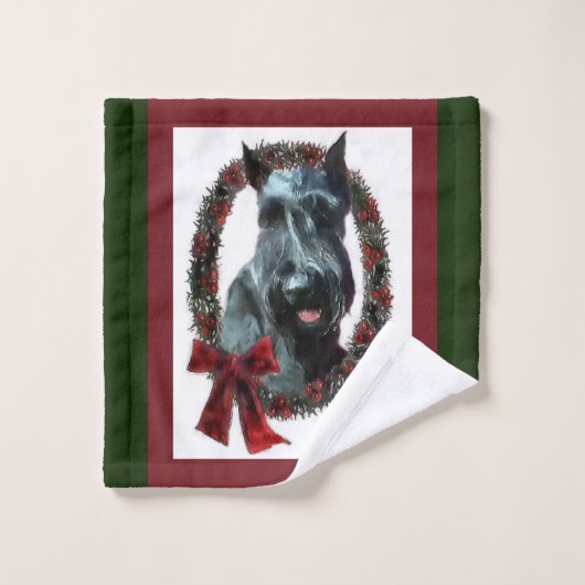 Noël du géant Schnauzer (Gant de toilette)